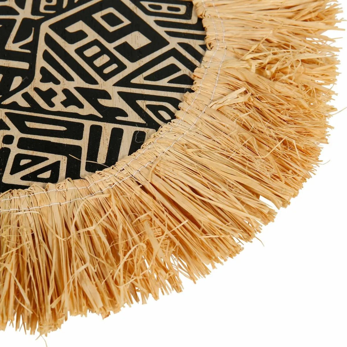 OSTARIA Lot de 3 décorations murales fibres naturelles (H32 cm) Nairobi Noir Outlet