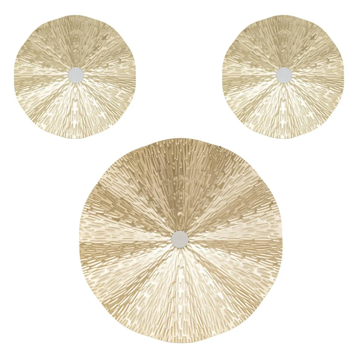 Atmosphera, cru017dateur d'intu017drieur Lot de 3 décos murales métal (D33,5 cm) Leslie Or Online