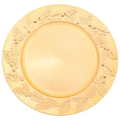 JJA Lot de 12 dessous d'assiette Houx de Noël Or Hot