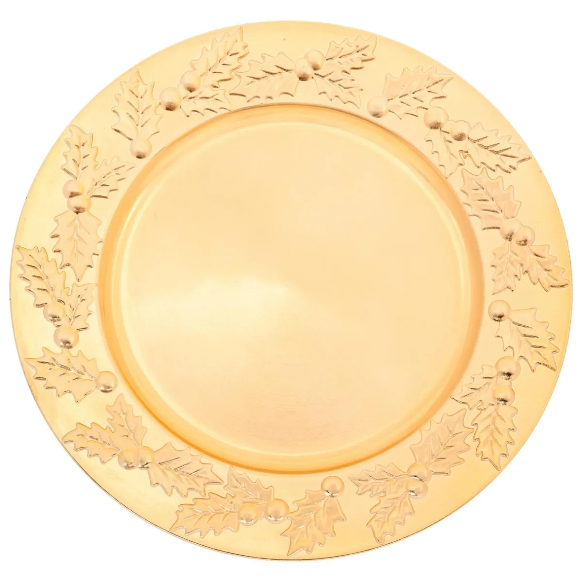 JJA Lot de 12 dessous d'assiette Houx de Noël Or Hot