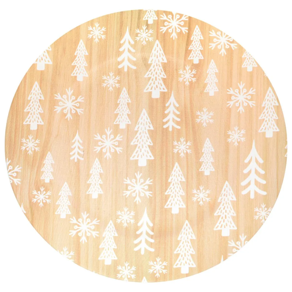 JJA Lot de 12 dessous d'assiette effet bois Sapins Blanc Naturel Discount