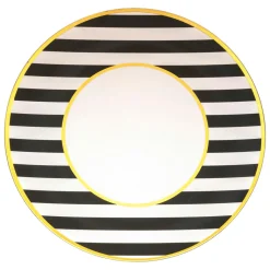 JJA Lot de 12 dessous d'assiette Rayées et Blanc Noir Outlet