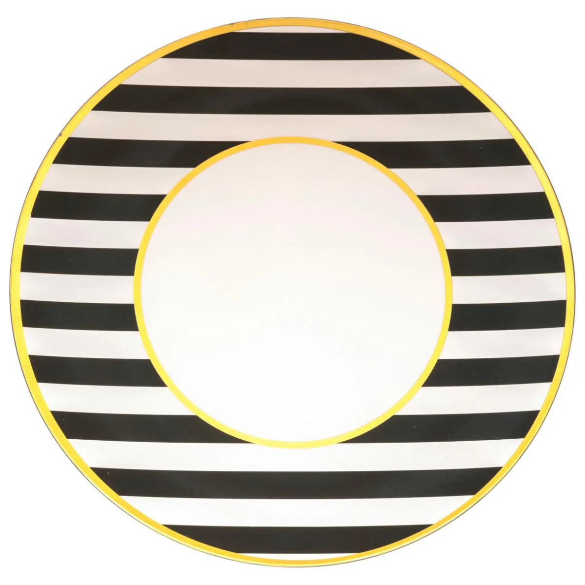 JJA Lot de 12 dessous d'assiette Rayées et Blanc Noir Outlet