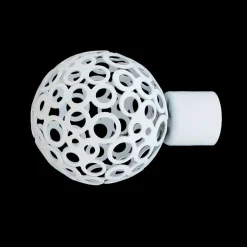 LUANCE Lot de 2 embouts tringle (D20 mm) Jim Boule perforée mat Blanc New