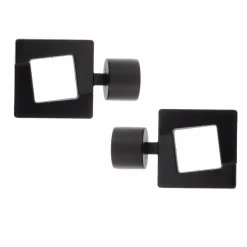 LUANCE Lot de 2 embouts tringle (D28 mm) Lino Upper east side mat Noir Outlet