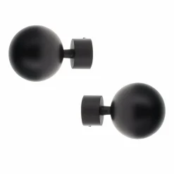 LUANCE Lot de 2 embouts tringle (D28 mm) Lino Gaia mat Noir Discount
