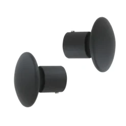 LUANCE Lot de 2 embouts tringle (D20 mm) Jim Champignon mat Noir Outlet