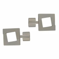 LUANCE Lot de 2 embouts tringle (D28 mm) Lino Upper East Side mat Argent Hot
