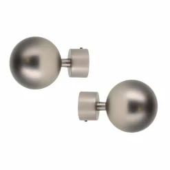 LUANCE Lot de 2 embouts tringle (D28 mm) Lino Gaia mat Argent