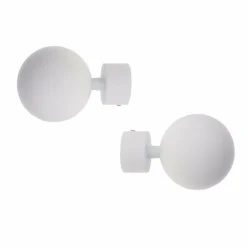 LUANCE Lot de 2 embouts tringle (D28 mm) Lino Gaia mat Blanc New