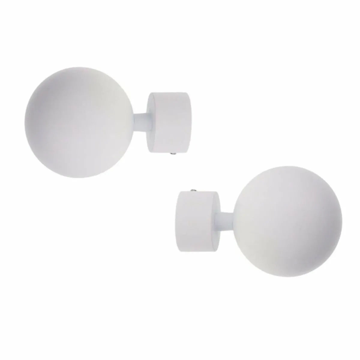 LUANCE Lot de 2 embouts tringle (D28 mm) Lino Gaia mat Blanc New