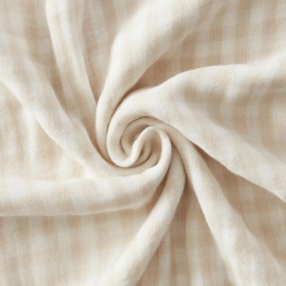 EMINZA Lot de 2 essuie-main gaze de coton (50 x 70 cm) Gaïa vichy Beige Sale
