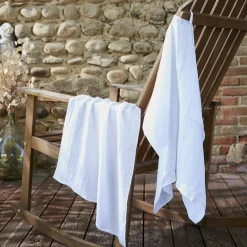 EMINZA Lot de 2 essuie-mains gaze de coton (70 cm) Gaïa chantilly Blanc Hot