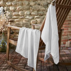 EMINZA Lot de 2 essuie-mains gaze de coton (70 cm) Gaïa Gris nuage Gris clair Online