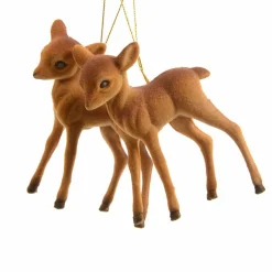 KAEMINGK Lot de 2 faons à suspendre (H7 cm) Pauly Chocolat Outlet