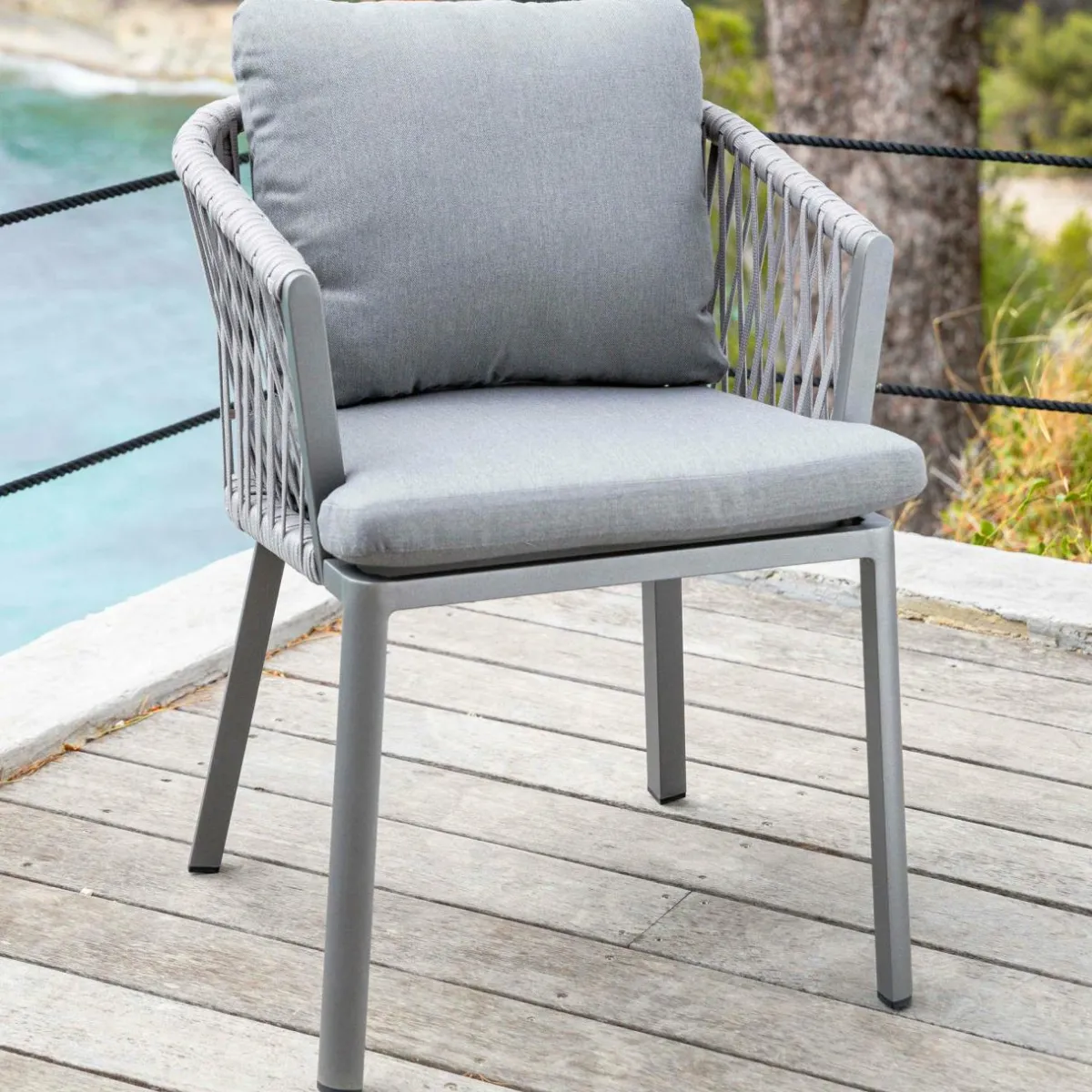 MOBELLIA Lot de 2 fauteuils de jardin en aluminium Amalfi Gris Anthracite Online