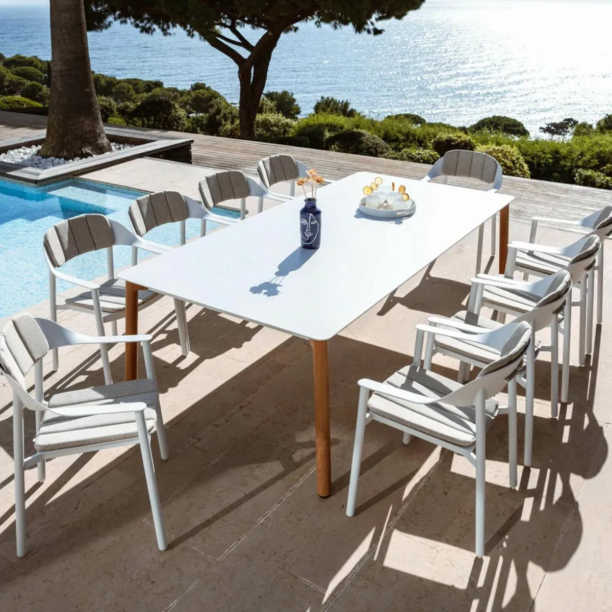 MOBELLIA Lot de 2 fauteuils de jardin aluminium Monte Carlo Blanc Clearance
