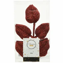 KAEMINGK Lot de 12 feuilles à suspendre (H36 cm) Alpine Rouge Hot
