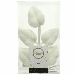 KAEMINGK Lot de 12 feuilles à suspendre (H36 cm) Alpine Blanc Hot