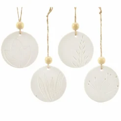 KAEMINGK Lot de 4 feuilles à suspendre (H7 cm) Facilia Blanc Discount