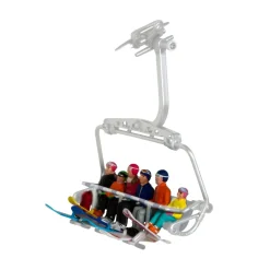 MY VILLAGE Lot de 6 figurines Snowboarders assis pour télésiège New