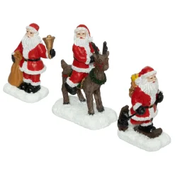 FEERIC LIGHTS Lot de 3 figurines pour village (H7 cm) Père Noël en poste Hot