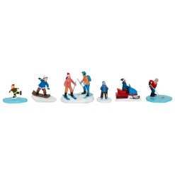JJA Lot de 6 figurines pour village (H7,5 cm) Sports de Montagne Multicolore Outlet