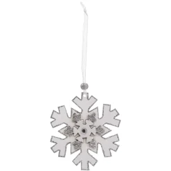 Feeric Lights & Christmas Lot de 4 flocons de Noël à suspendre (H10 cm) Natural Blanc