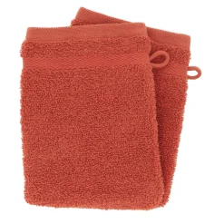 TENDANCE Lot de 2 gants de toilette coton (15 x 21 cm) Timeless Terracotta Best