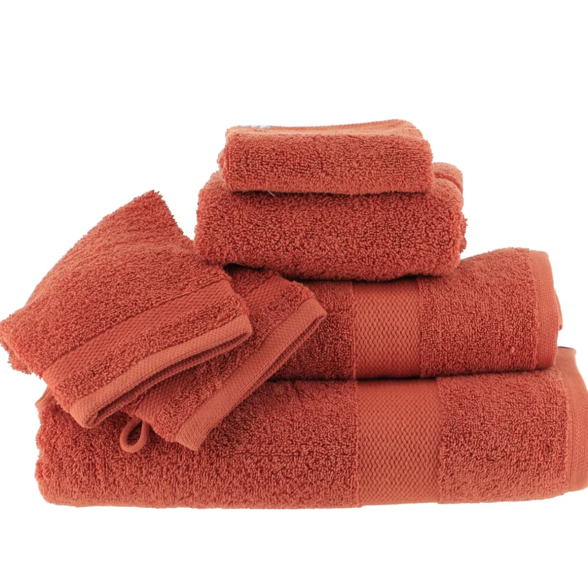TENDANCE Lot de 2 gants de toilette coton (15 x 21 cm) Timeless Terracotta Best