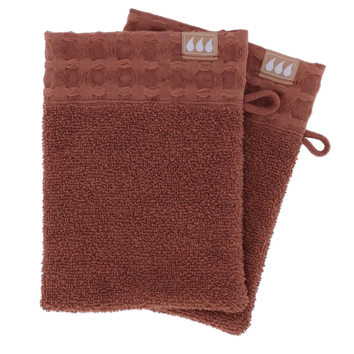 TENDANCE Lot de 2 gants de toilette coton (15 x 21 cm) Season Color Ambre Sale