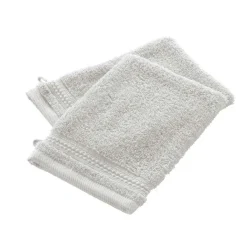 EMINZA Lot de 2 gants de toilette coton bio (15 x 21 cm) Méline chantilly Blanc Outlet