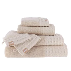 TENDANCE Lot de 2 gants de toilette coton (15 x 21 cm) Season Color Beige Clearance