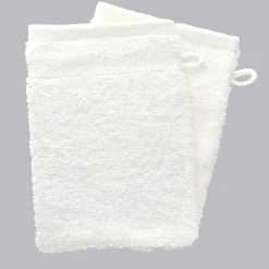 TENDANCE Lot de 2 gants de toilette coton (15 x 21 cm) Timeless Blanc Best