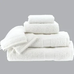 TENDANCE Lot de 2 gants de toilette coton (15 x 21 cm) Timeless Blanc Best