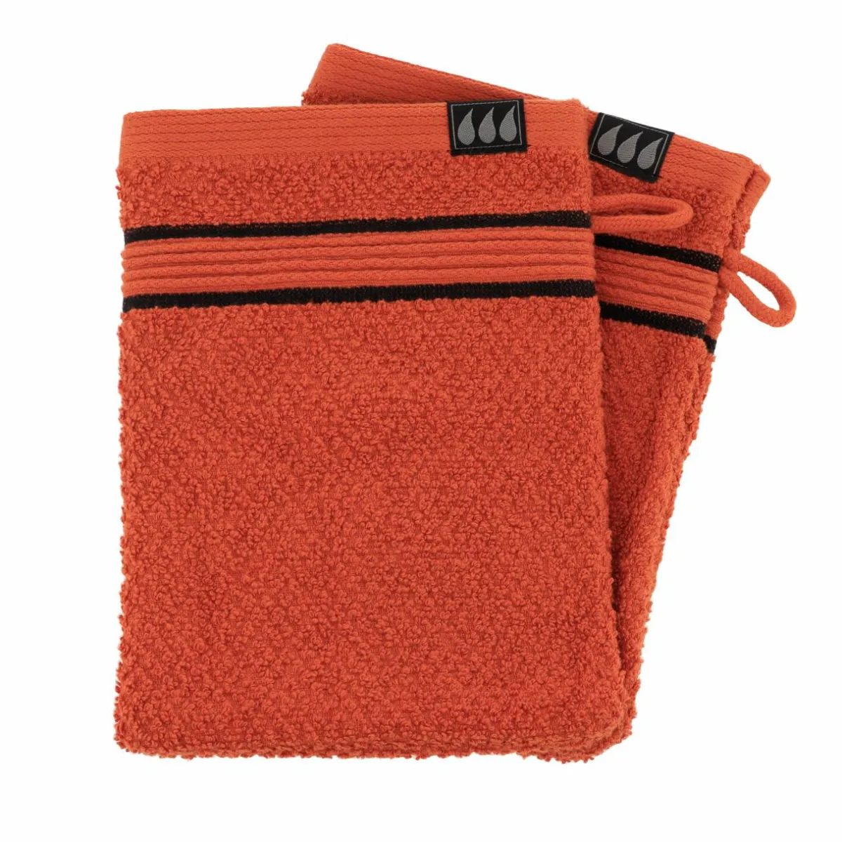 TENDANCE Lot de 2 gants de toilette coton (15 x 21 cm) Black Line Joia / noir Terracotta Outlet