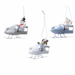 KAEMINGK Lot de 3 hélico à suspendre (H7 cm) Personnages Multicolore Blanc New