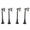 KAEMINGK Lot de 4 lampadaires illuminés (H10 cm) Anciens pour aménager un village Outlet