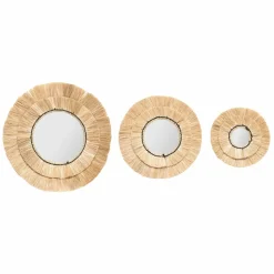 ATMOSPHERA Lot de 3 miroirs (D20-30-40 cm) Alba Naturel Sale