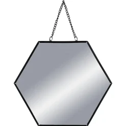ATMOSPHERA Lot de 3 miroirs en métal (H26 cm) Hexagonal Noir Online
