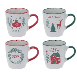 KOOPMAN Lot de 4 Mugs de Noël Noël gourmand Multicolore