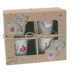 KOOPMAN Lot de 4 Mugs de Noël Noël gourmand Multicolore