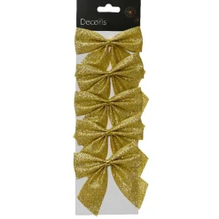 KAEMINGK Lot de 5 nœuds de Noël (H9 cm) Scintillant Or Online