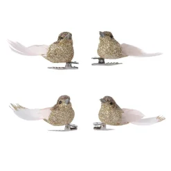 KAEMINGK Lot de 4 oiseaux (H5 cm) Caribana Or Sale