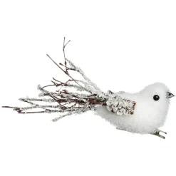 Feeric Lights & Christmas Lot de 3 oiseaux (H16 cm) Palermo sur pince Blanc Discount