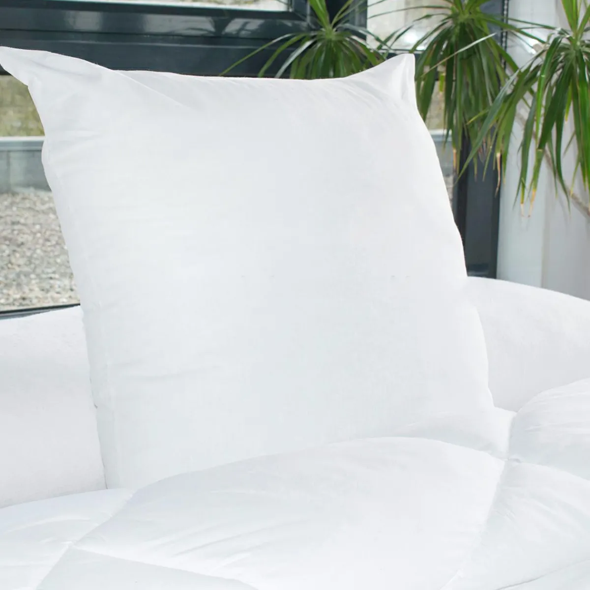 EMINZA Lot de 2 oreillers carrés moelleux (60 x 60 cm) Volume Blanc New