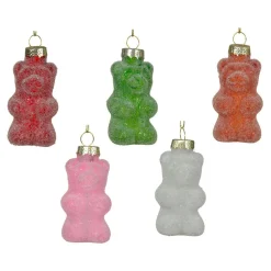 KAEMINGK Lot de 5 Oursons en verre (H8 cm) Bonbons Gourmandise Multicolore Online