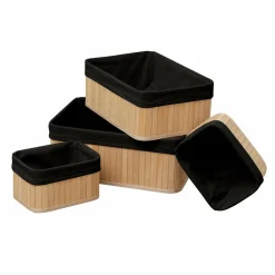 TENDANCE Lot de 4 paniers Anako Noir Outlet