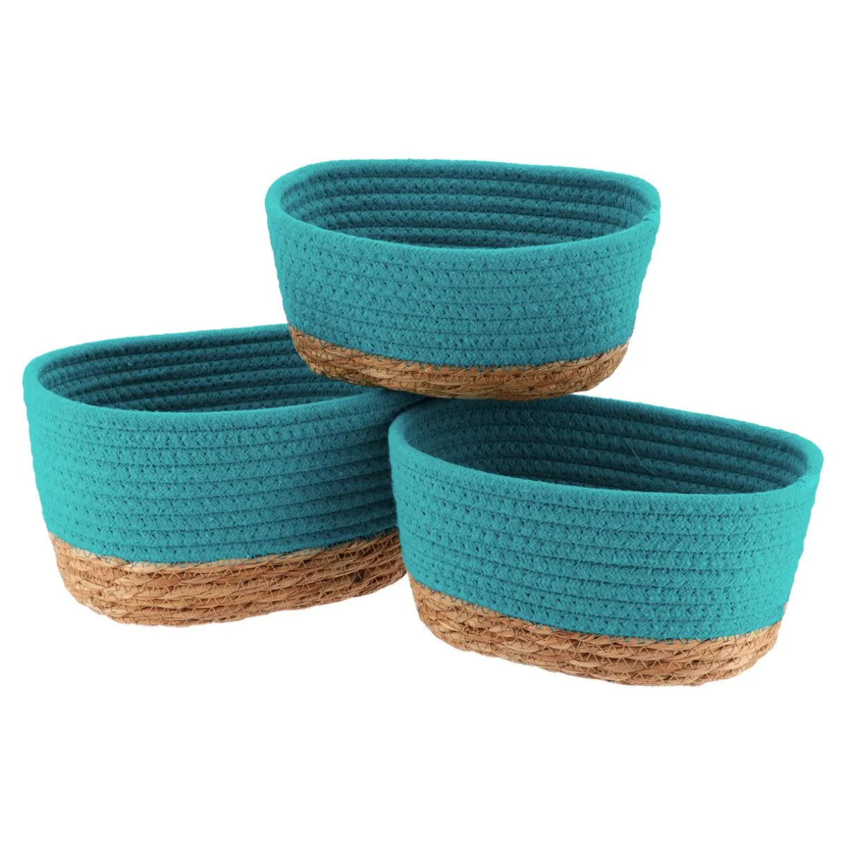 TENDANCE Lot de 3 paniers de rangement (H13 cm) Timeless caraïbes Vert Sale