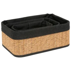 5 Five Simply Smart Lot de 3 paniers de rangement bambou (H12 cm) Stremy Beige Sale